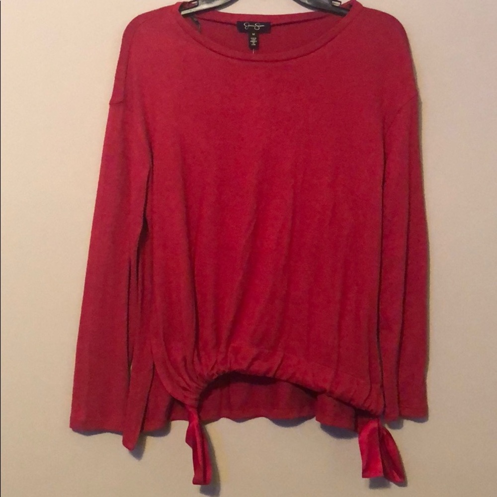 Red long sleeve blouse